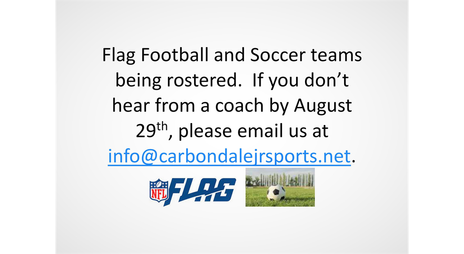 Flag & Soccer Rosters coming soon.
